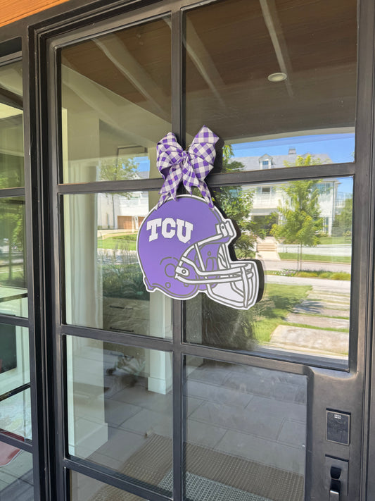 TCU Helmet Door Hanger