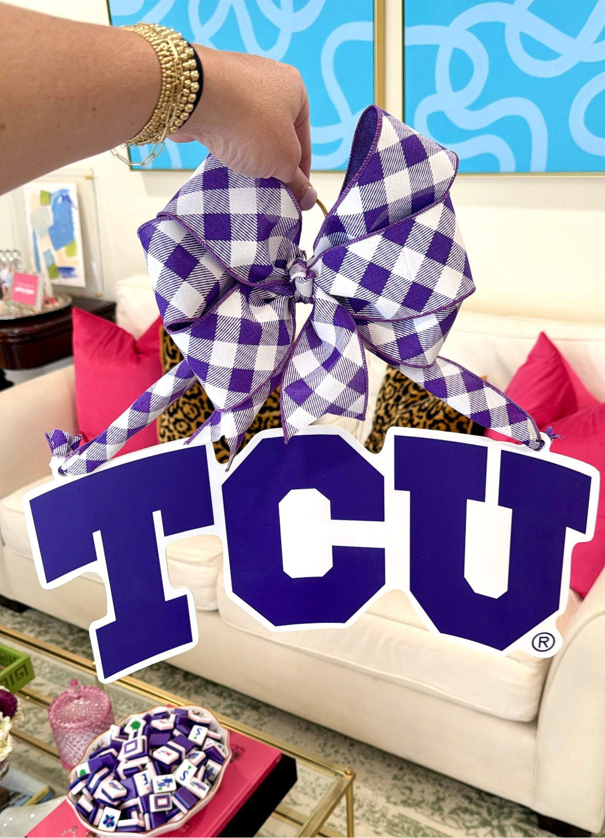 Classic TCU Logo Door Hanger