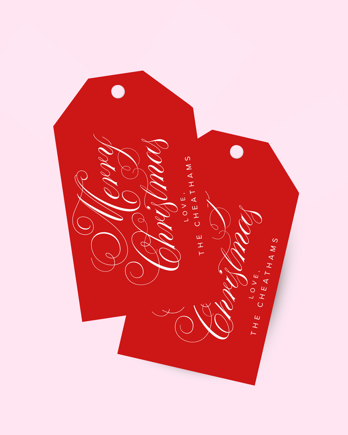 Classic Merry Christmas Tall Red Gift Tag