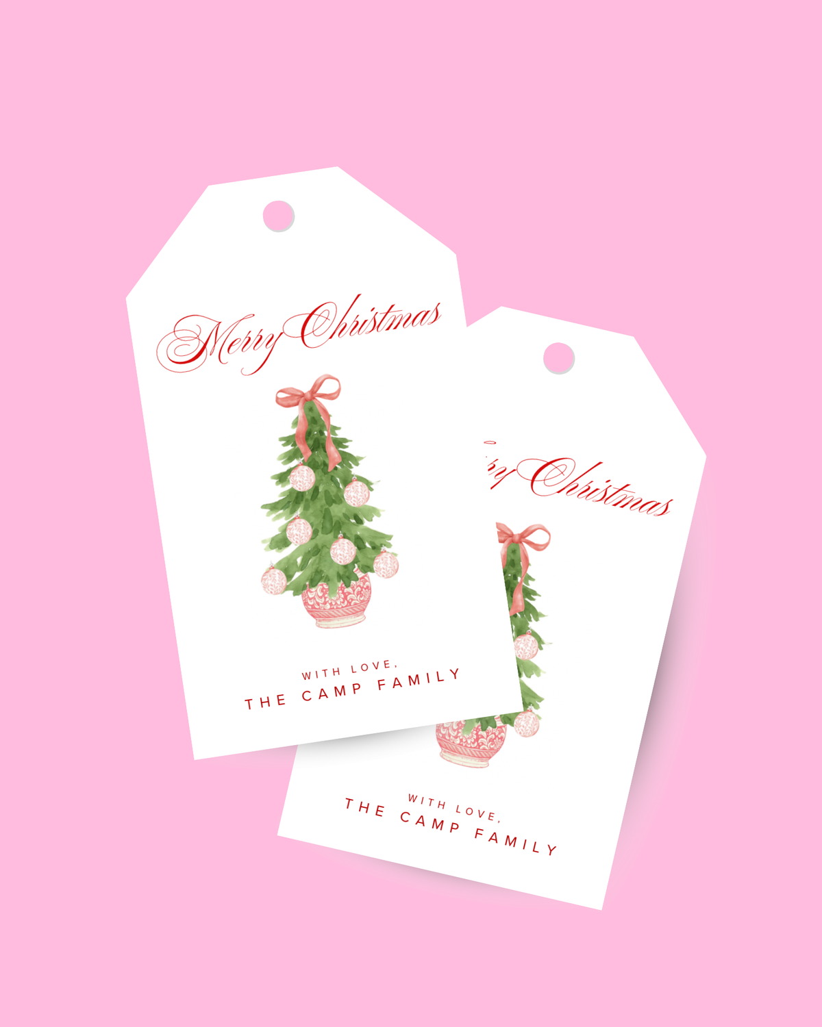 Chinoiserie Christmas Tree Tall Gift Tag