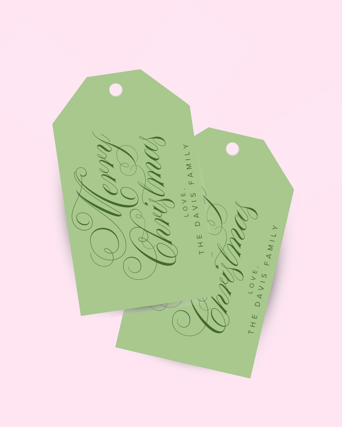 Classic Merry Christmas Tall Gift Tag