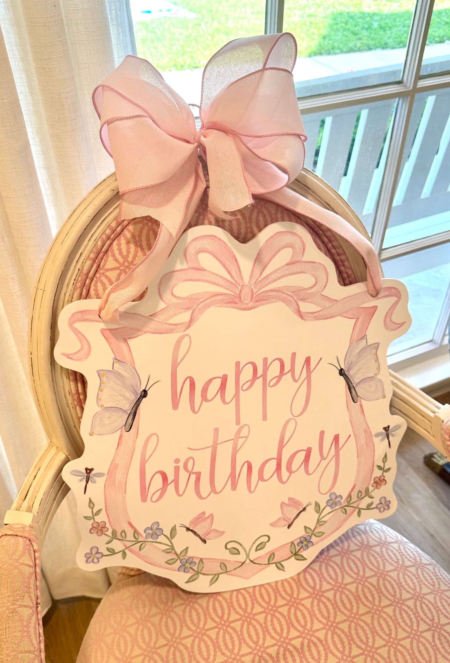 Happy Birthday Butterfly Lane Door Hanger