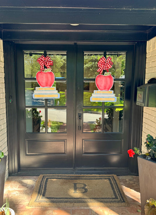 The Apple Book Stack Door Hanger