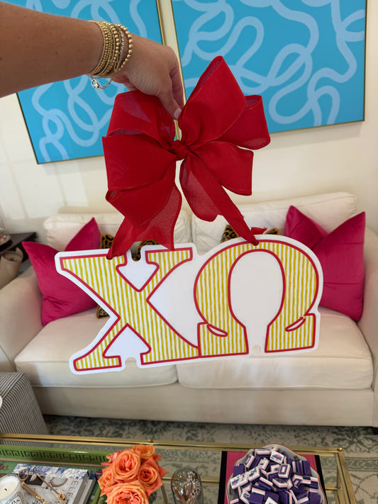 Chi Omega Door Hanger
