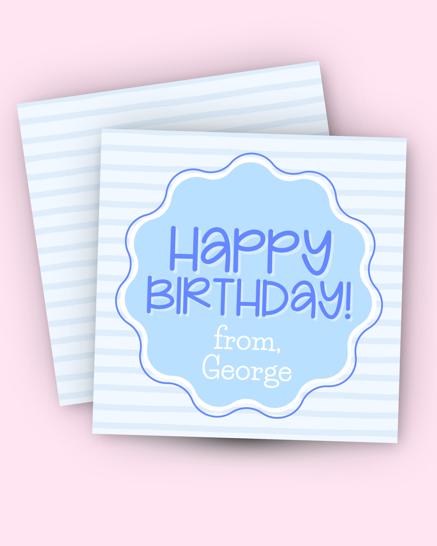 Blue Striped Gift Tag
