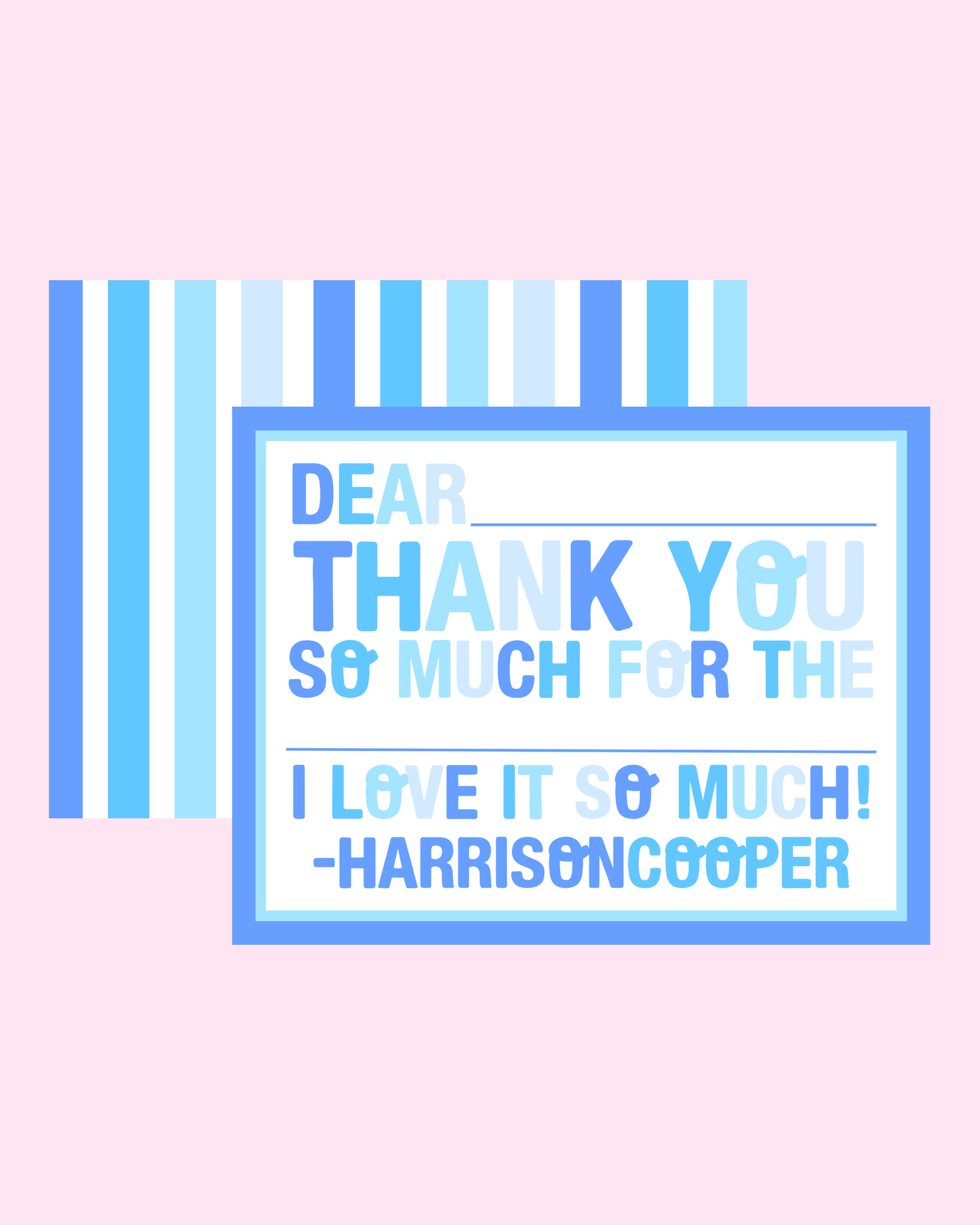 Fill in THANK YOU stationery- Blue