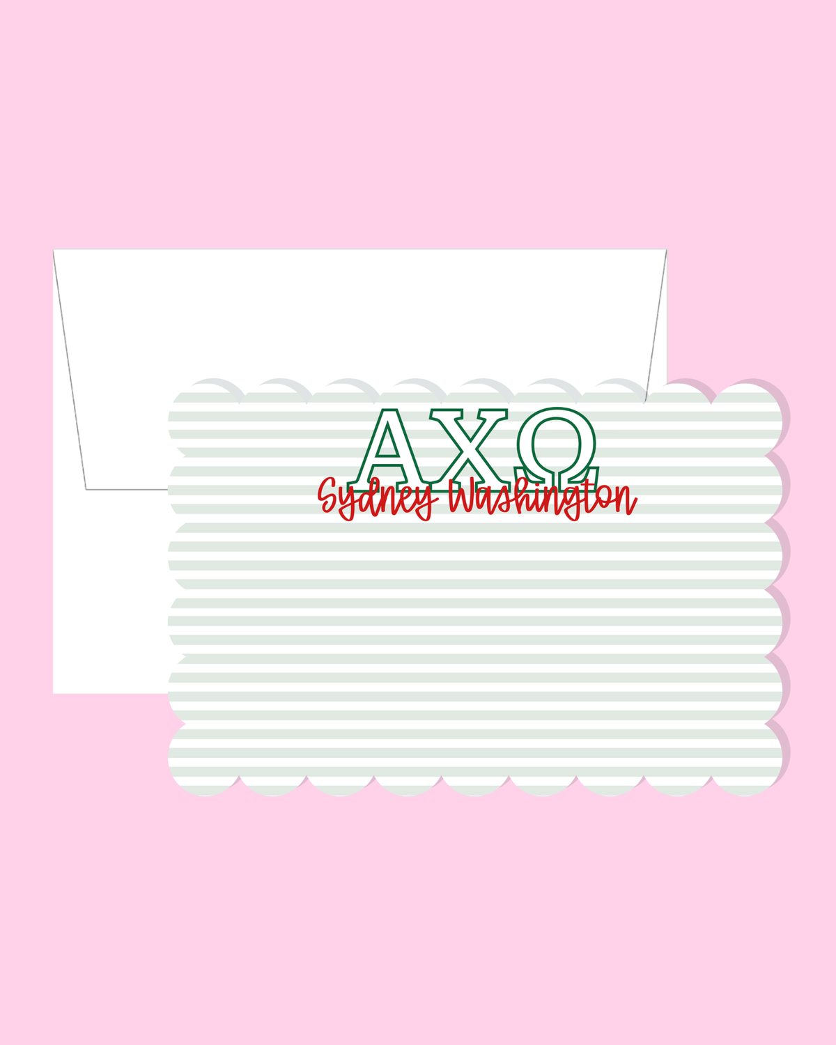 Alpha Chi Omega Scalloped Stationery Set