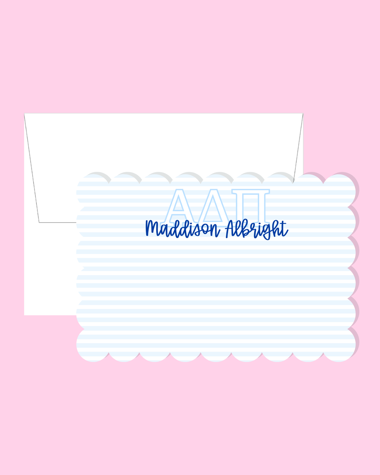 Alpha Delta Pi Scalloped Stationery Set