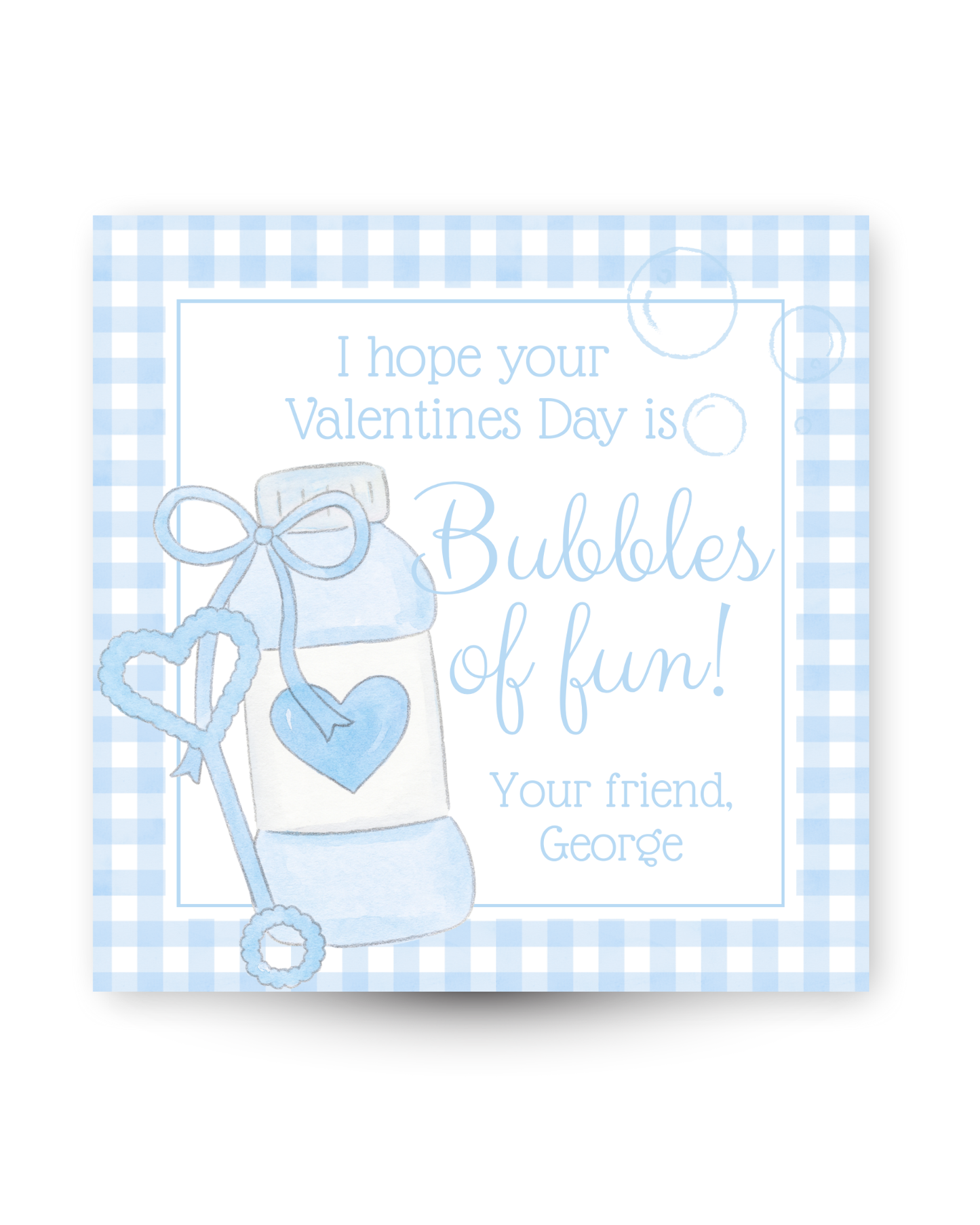 Bubbles of Fun Blue Gift Tag