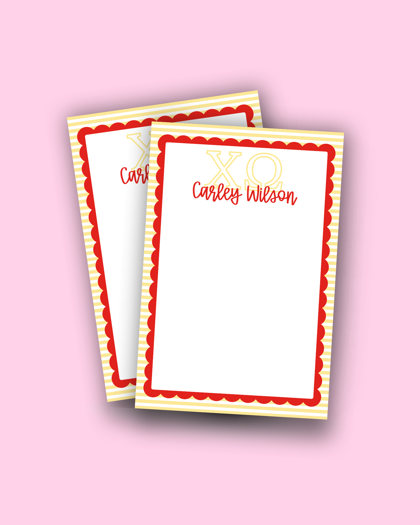 Scalloped Chi Omega Notepad