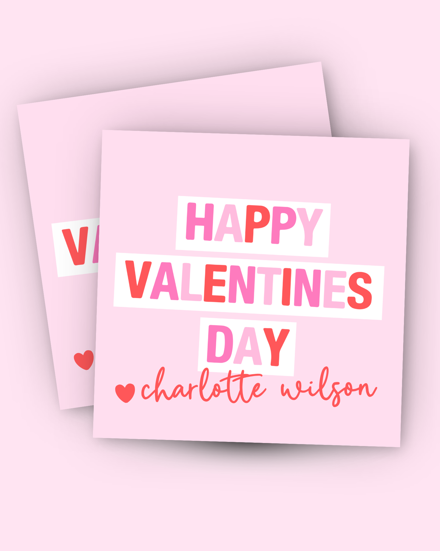 Pink Party Print Valentines Day Gift Tag