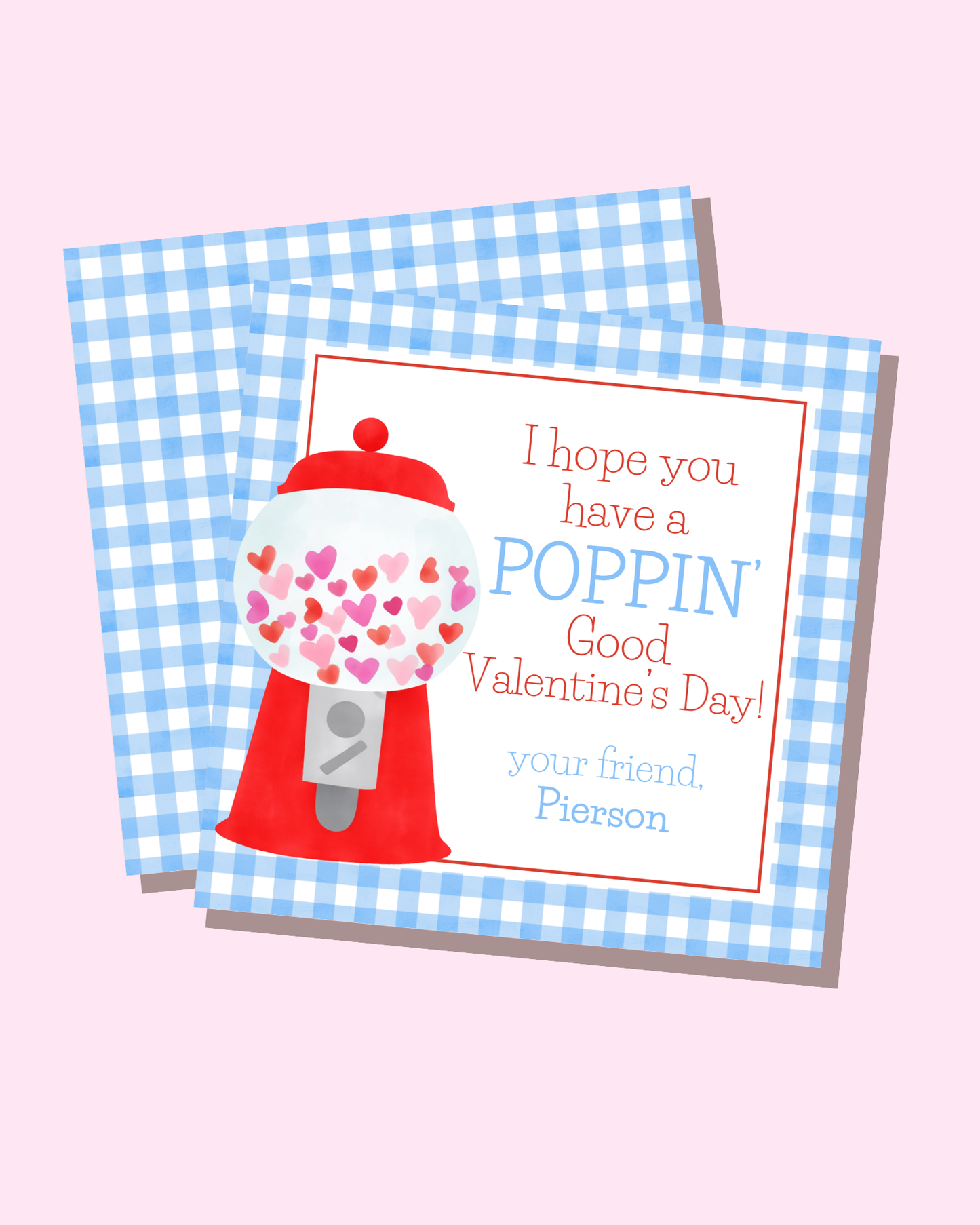 Bubble Gum Poppin' Valentine's Day Gift Tag