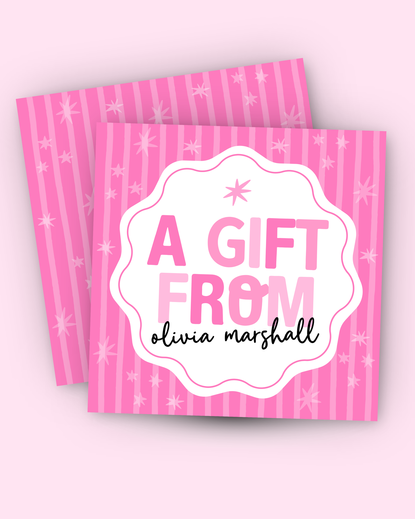 Candy Pink Starburst Gift Tag