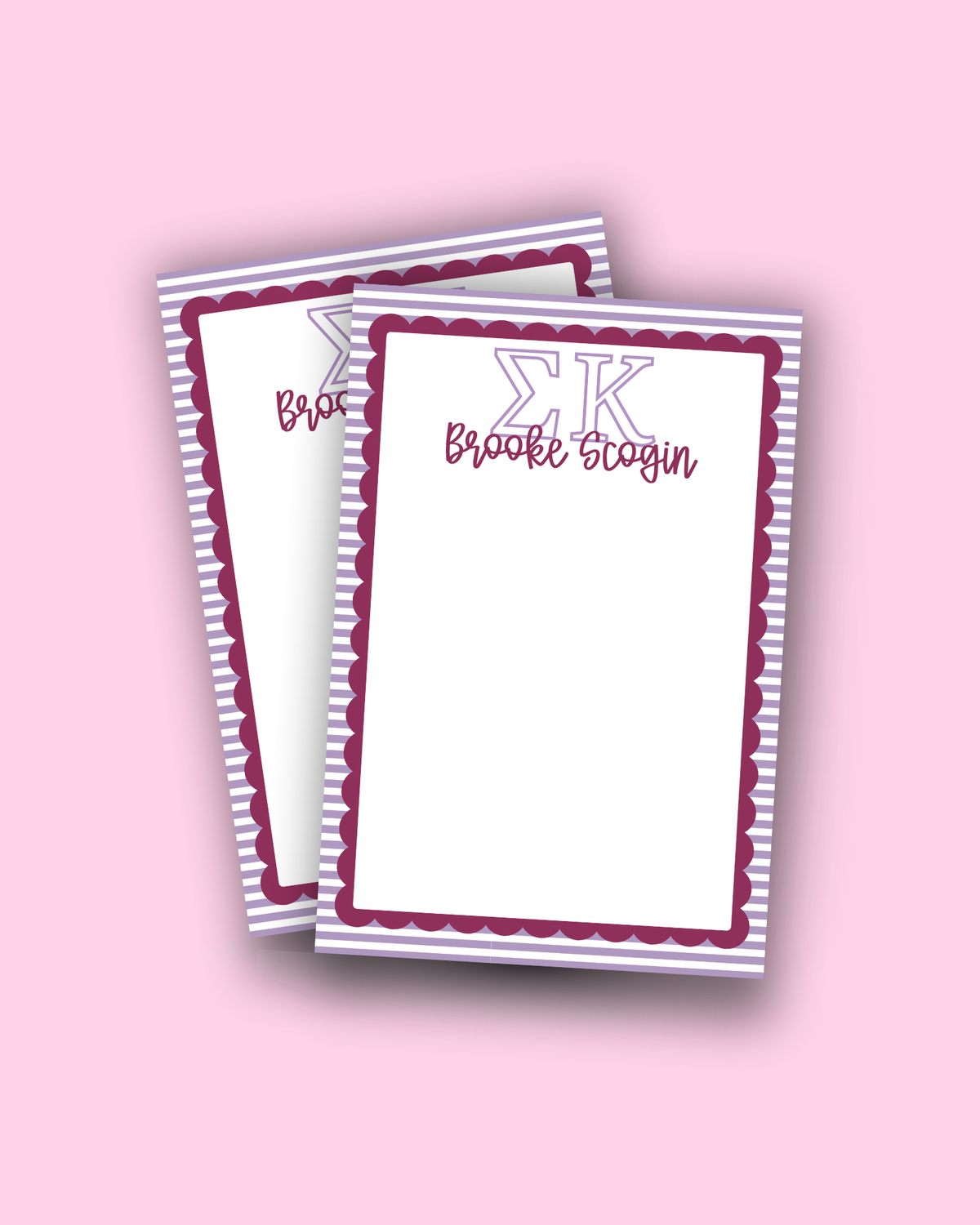 Scalloped Sigma Kappa Notepad