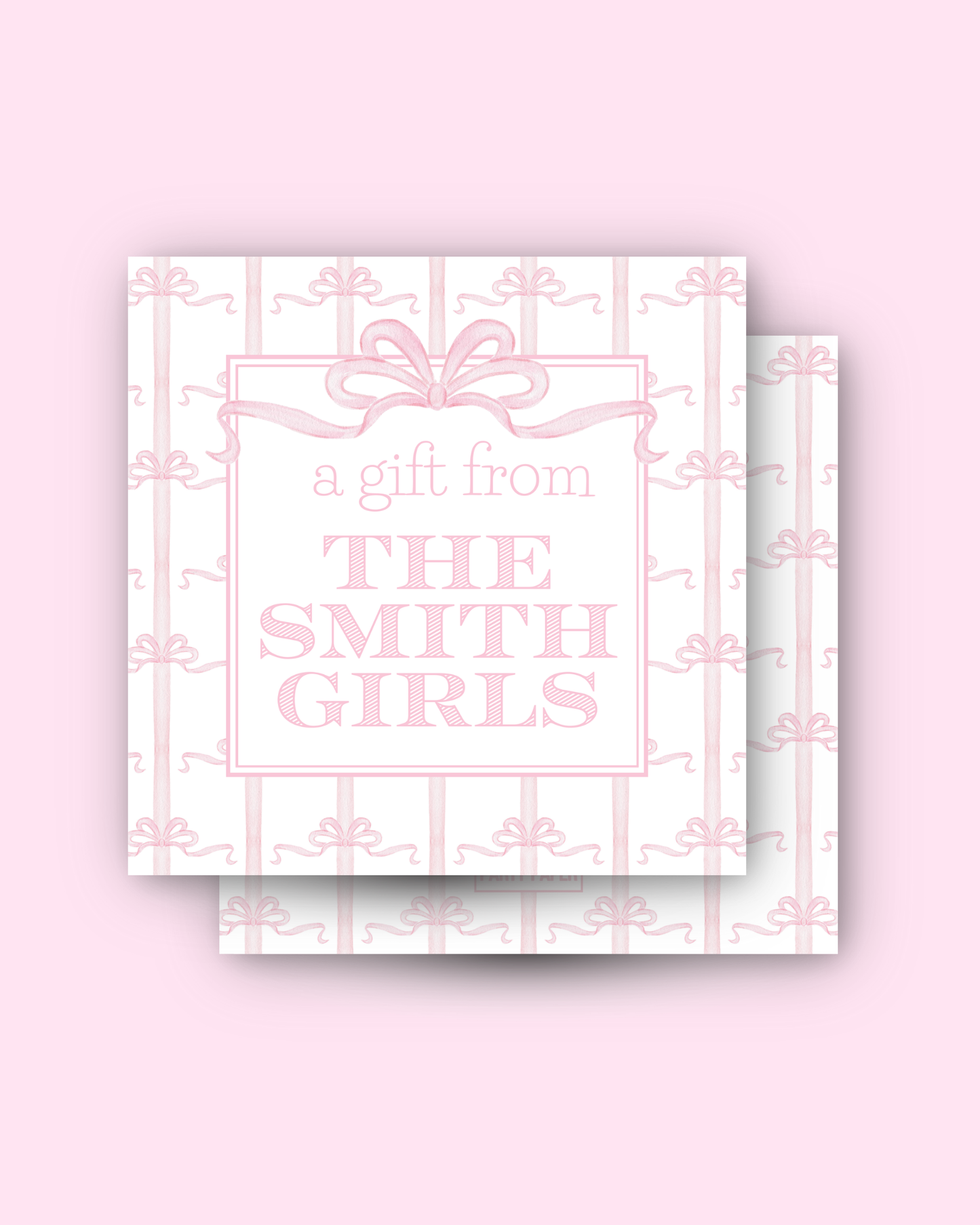 Watercolor Bow Gift Tag