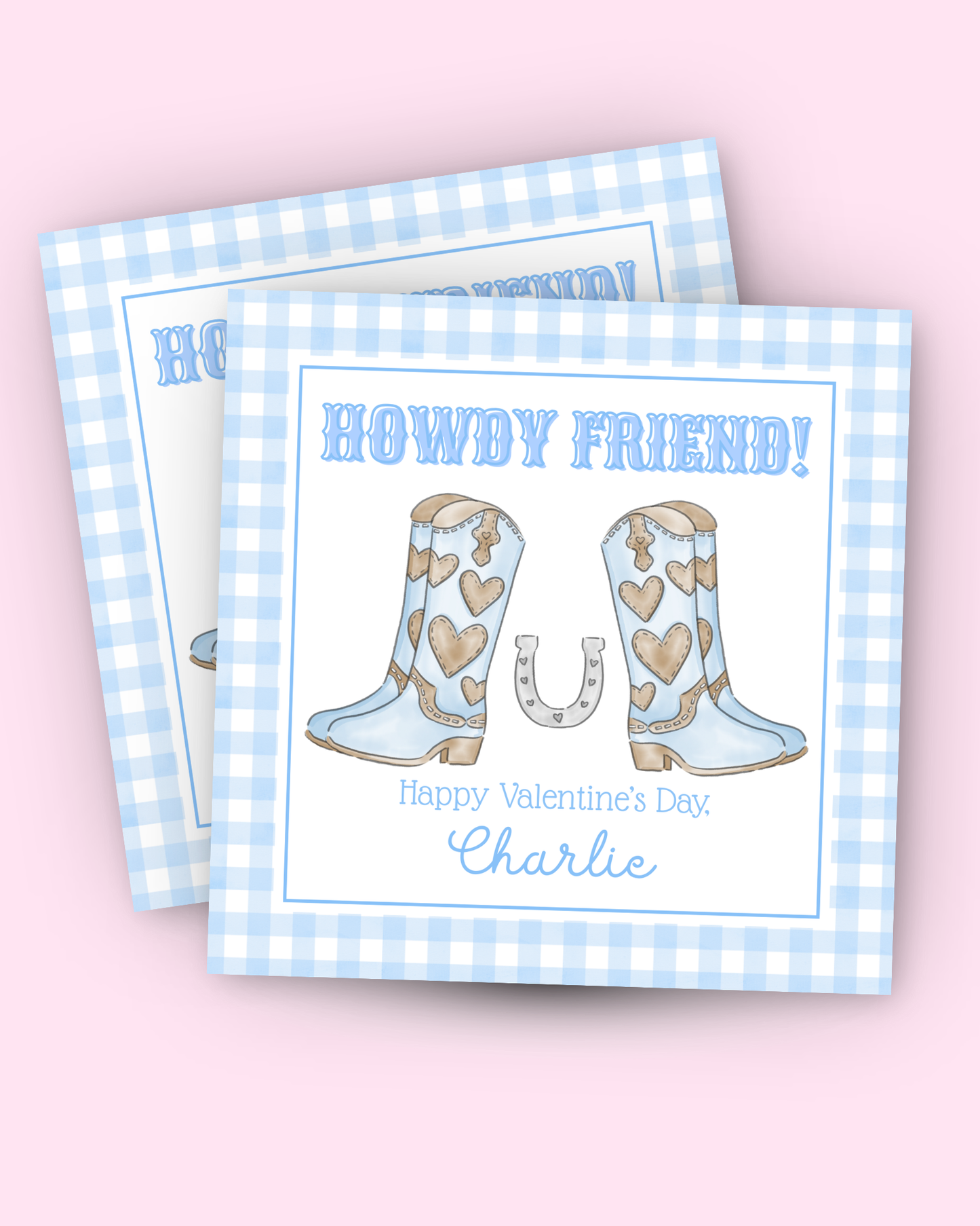 Blue Howdy Friend Gift Tag
