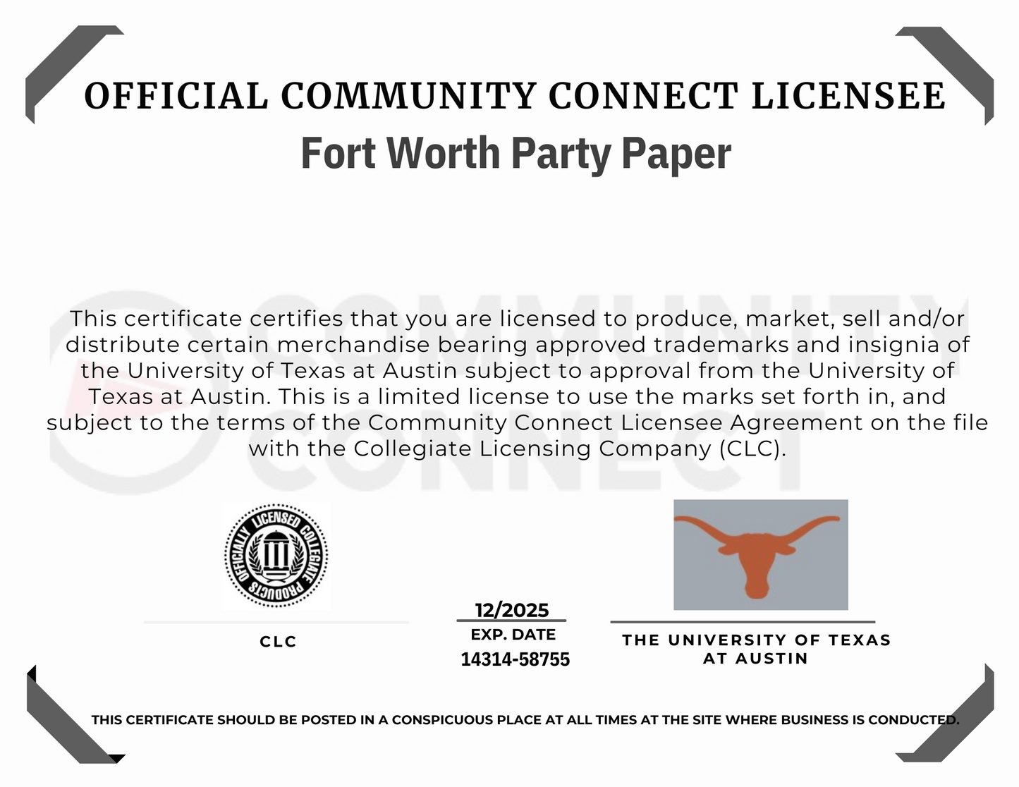 University of Texas Longhorn Door Hanger