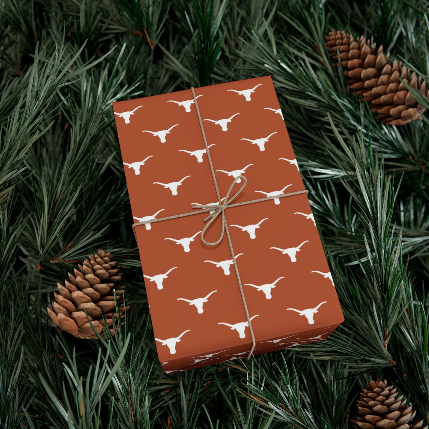 Gift Wrap Paper - Longhorn Pattern (Burnt Orange)