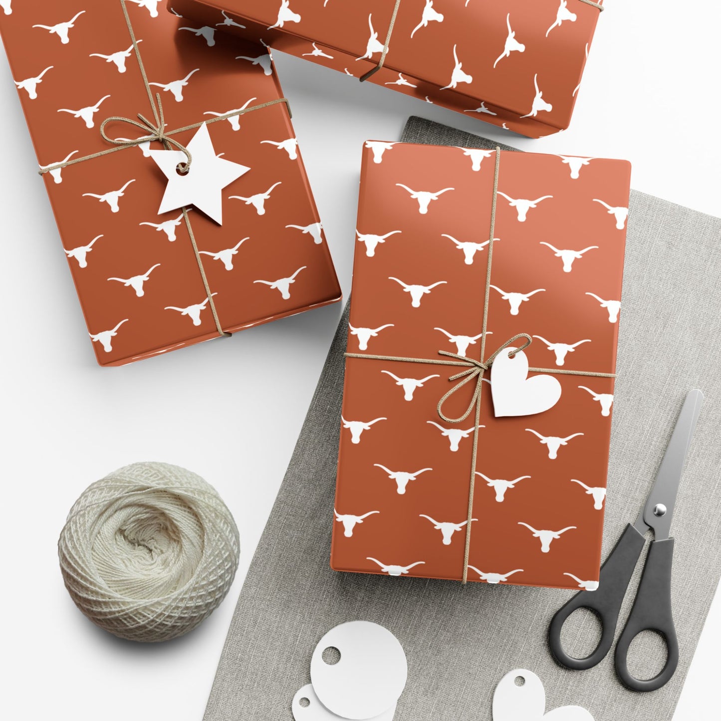 Gift Wrap Paper - Longhorn Pattern (Burnt Orange)