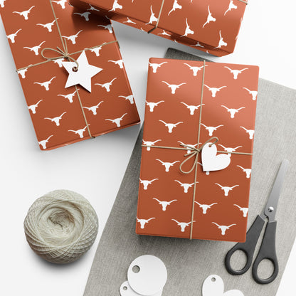 Gift Wrap Paper - Longhorn Pattern (Burnt Orange)