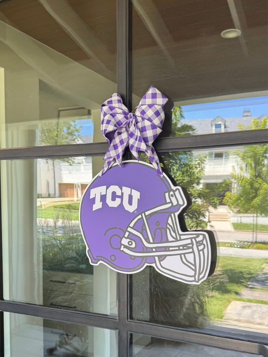 TCU Helmet Door Hanger