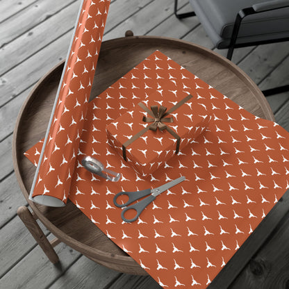 Gift Wrap Paper - Longhorn Pattern (Burnt Orange)