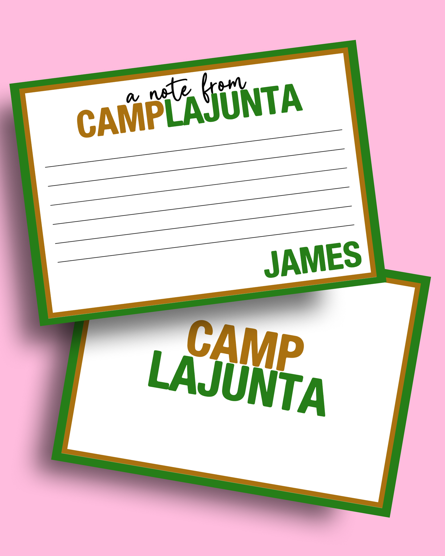 a note from CAMP LAJUNTA