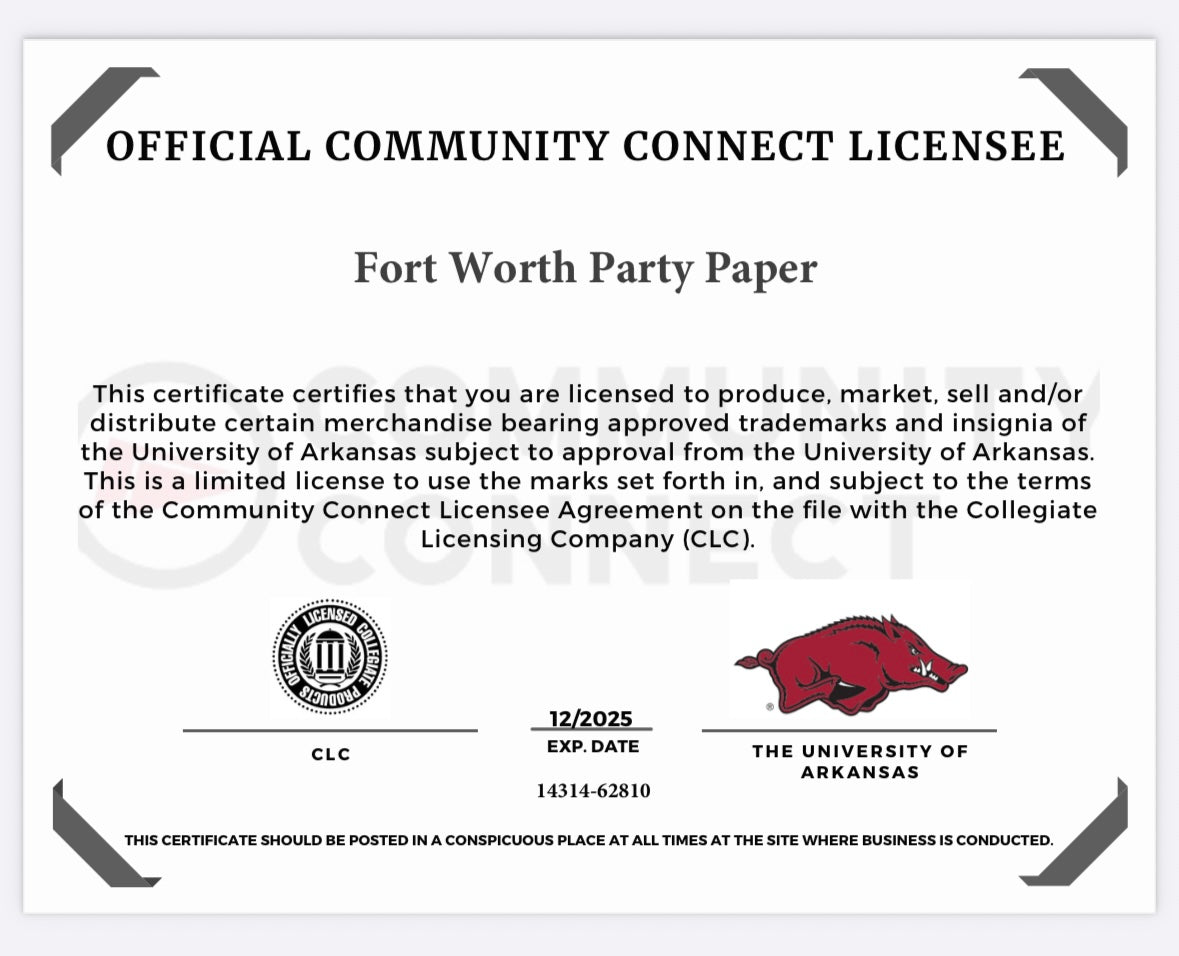 Arkansas Razorback Licensed Logo Door Hanger