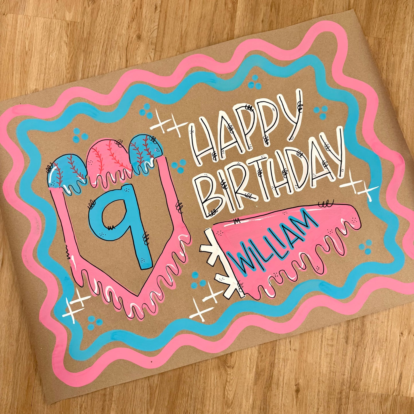 Icecream Drip Birthday Banner