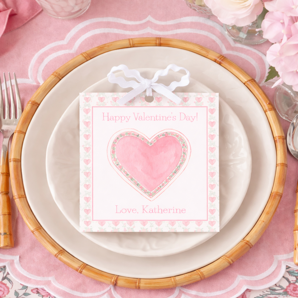 Watercolor Valentine Heart Gift Tag