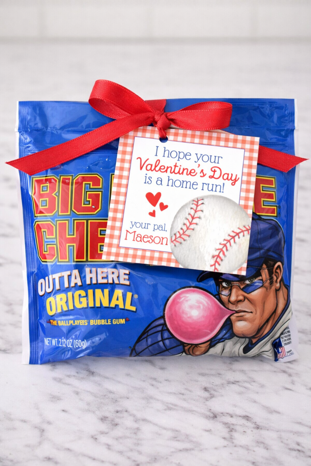 Home Run Valentine's Day Gift Tag