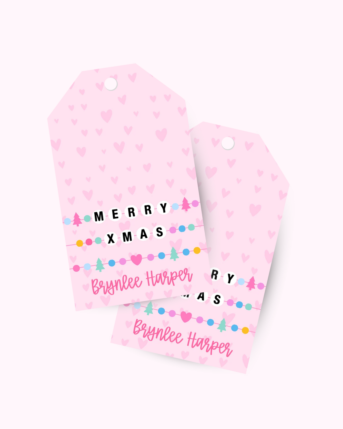 Girly Girl Christmas Tall Tag