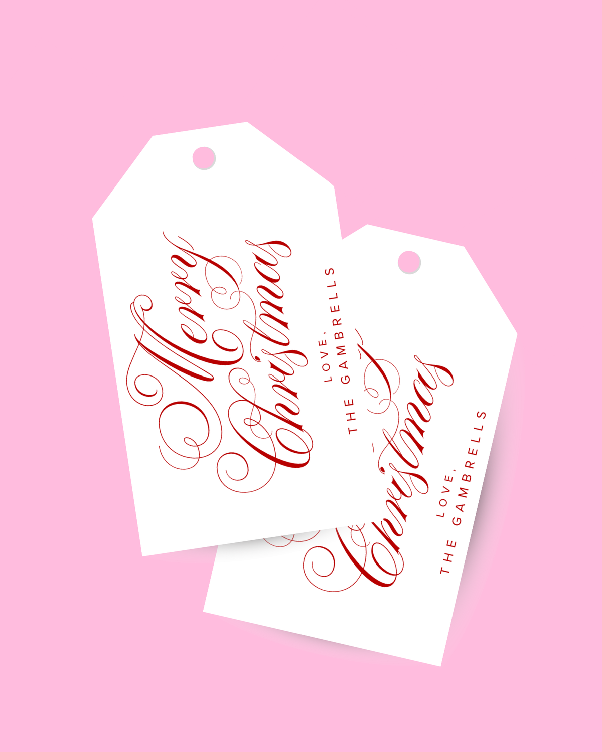 Classic Merry Christmas Tall Gift Tag