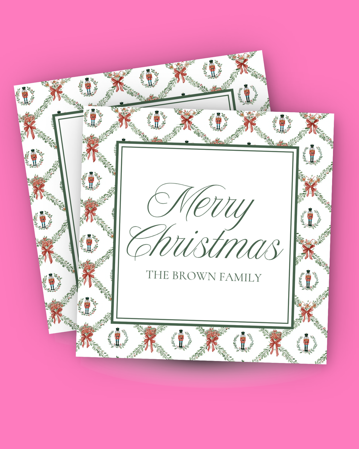 Merry Christmas Nutcracker Wreaths Gift Tag