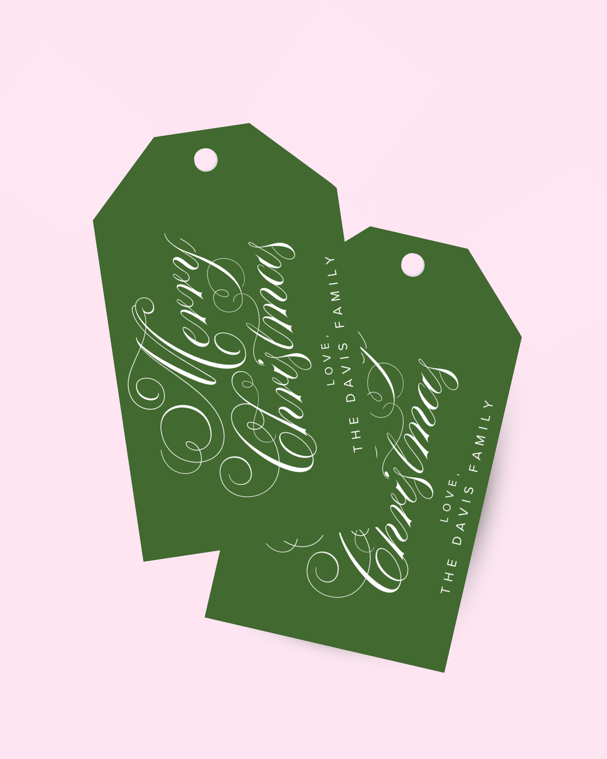 Classic Merry Christmas Tall Gift Tag
