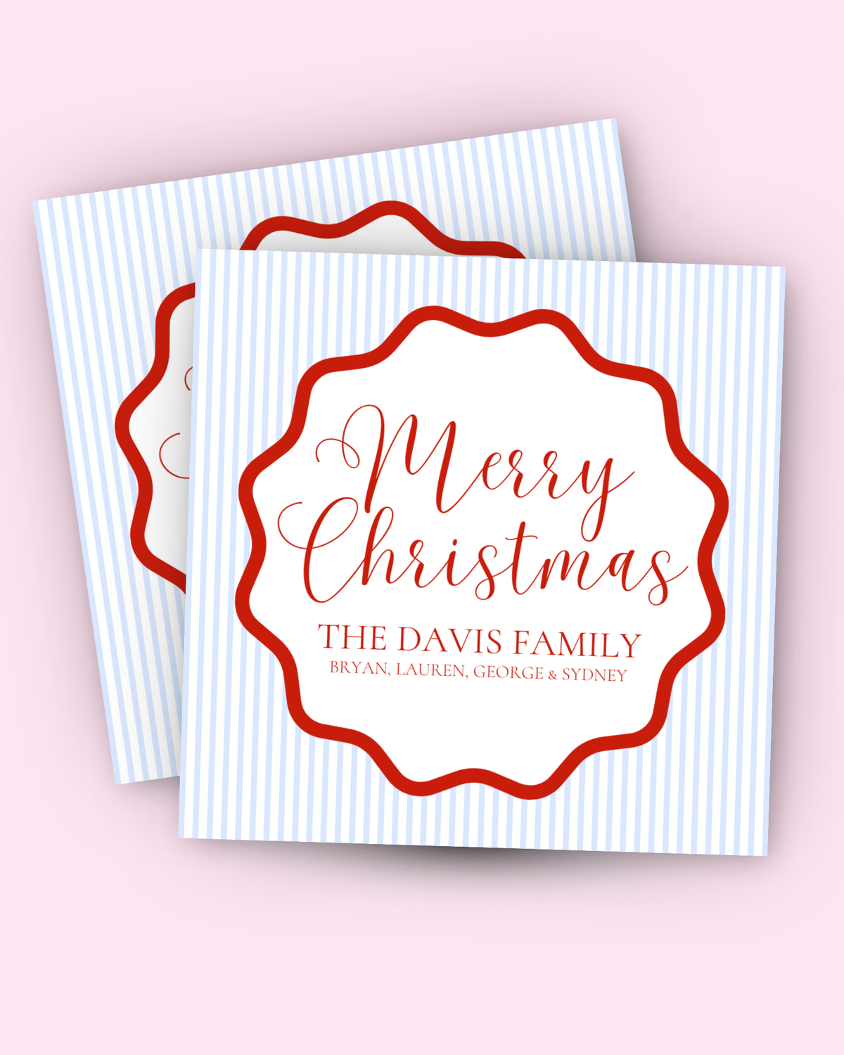 Merry Christmas Striped Gift Tag