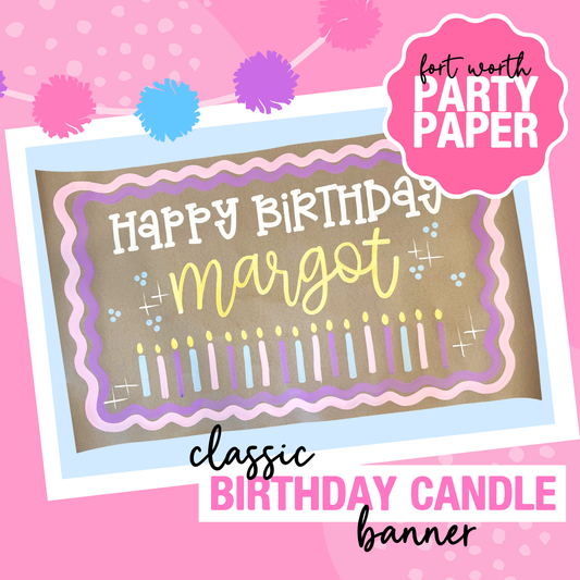 Classic Candle Birthday Banner