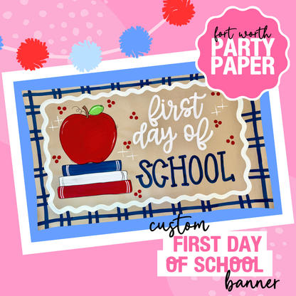 Back to SCHOOL Banner- Custom Plaid