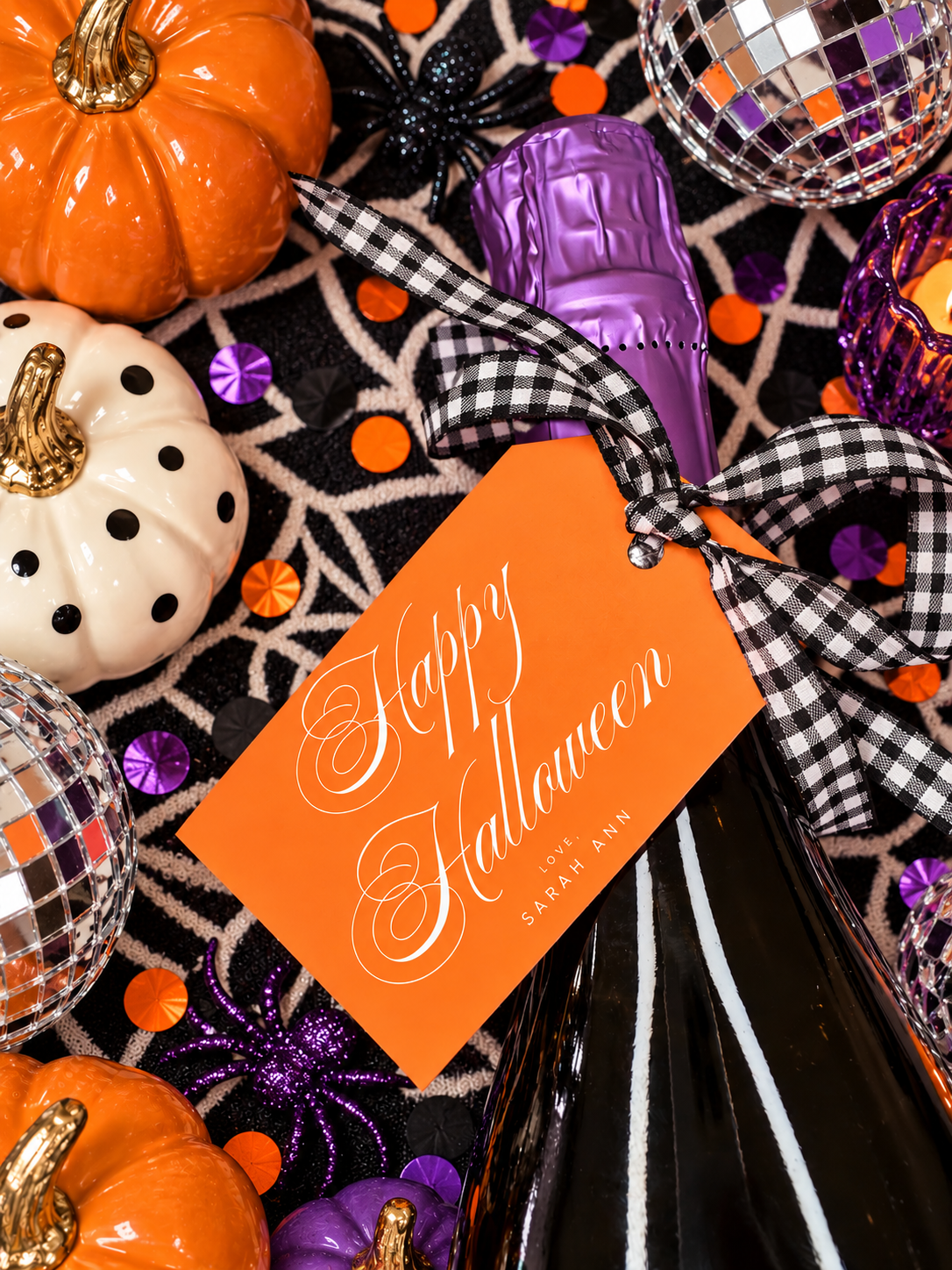 Happy Halloween Script Tall Gift Tags