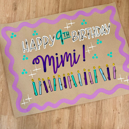 Classic Candle Birthday Banner