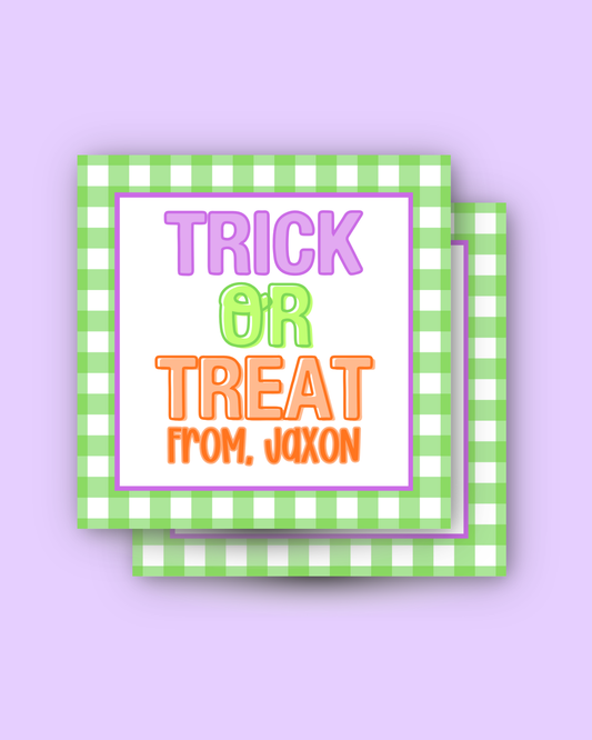 Neon Trick or Treat Gift Tags