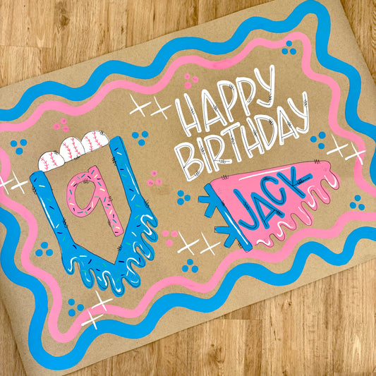 Icecream Drip Birthday Banner