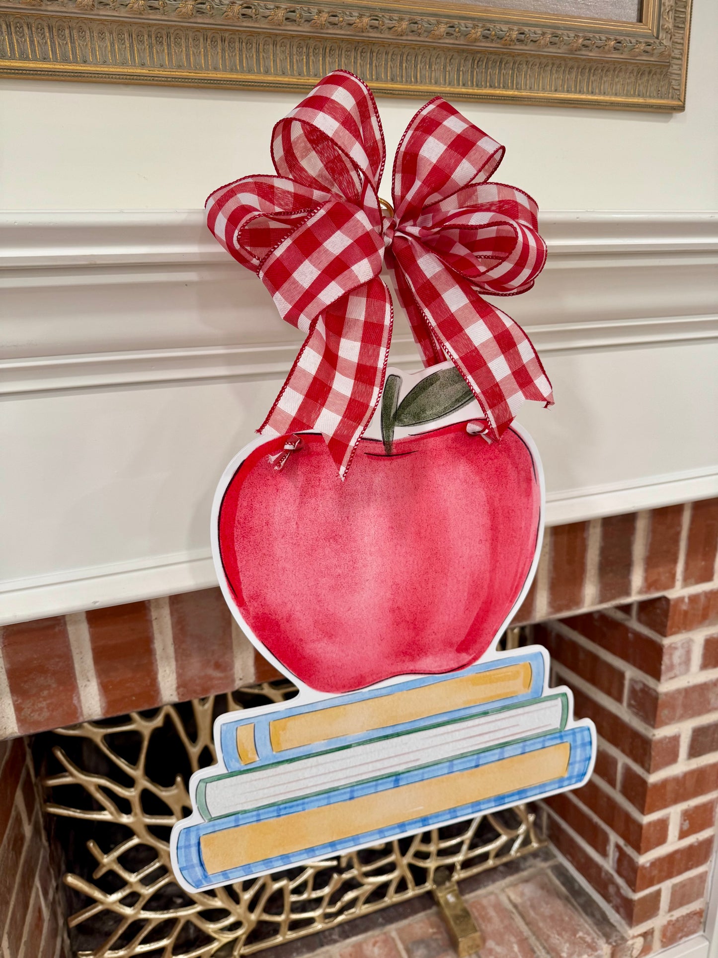 The Apple Book Stack Door Hanger