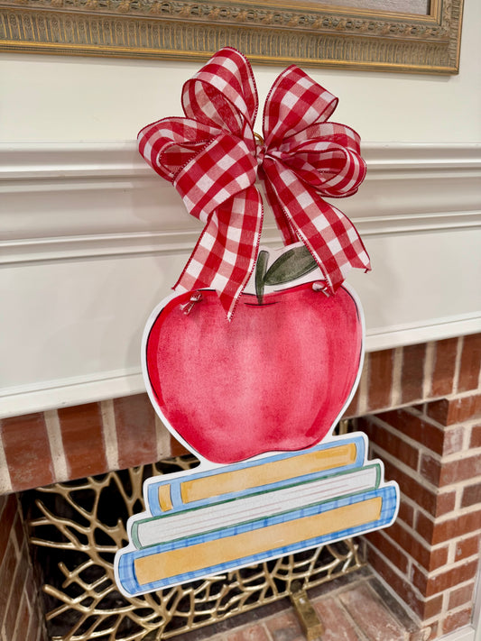 The Apple Book Stack Door Hanger