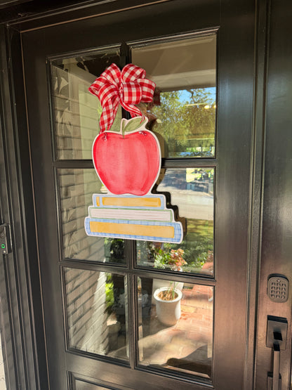 The Apple Book Stack Door Hanger