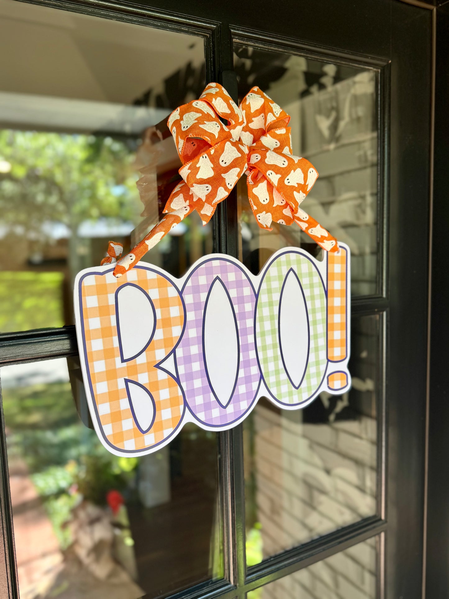 BOO! Gingham Door Hanger