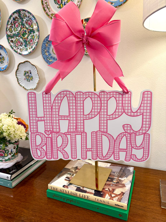 Happy Birthday Bubble Gum Pink Hanger