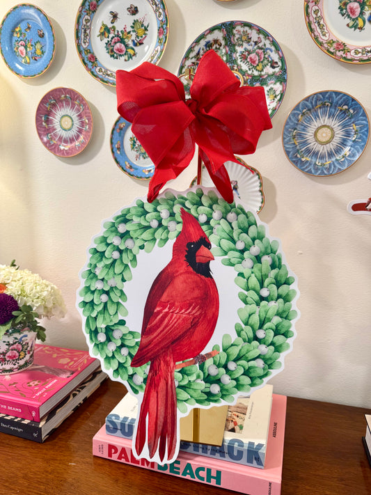 Red Cardinal Wreath Door Hanger