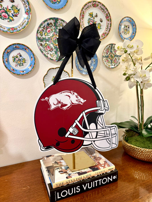 University of Arkansas Football Helmet Door Hanger