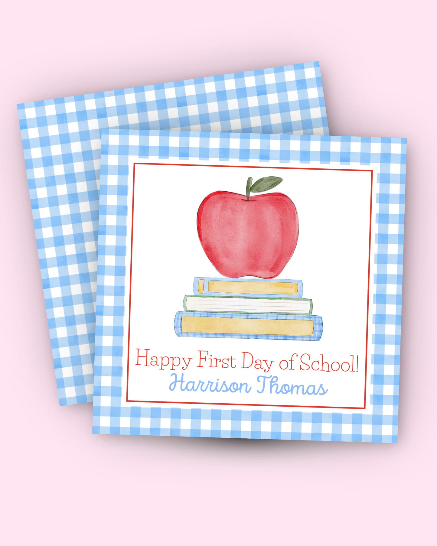 Apple Book Stack Gift Tag